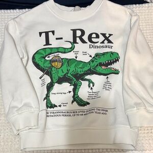 H&M T-Rex Dinosaur Sweatshirt - White & Green